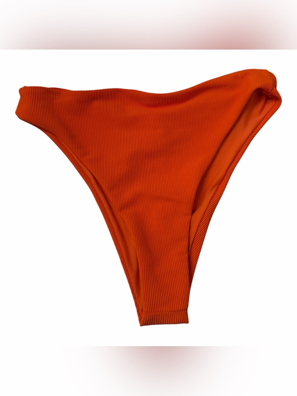 Gianni Bini Ribbed High Waist Bikini Bottoms in Orange